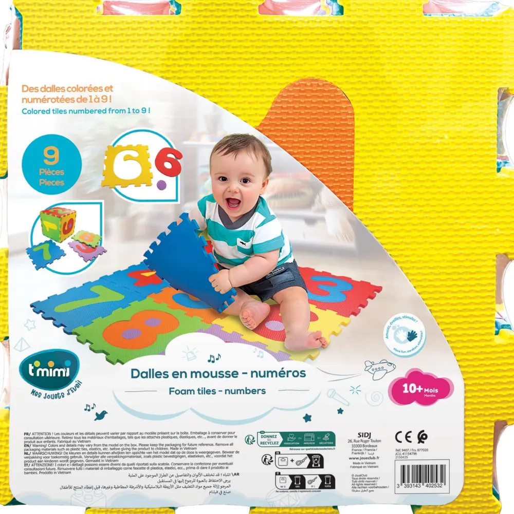 T'mimi 9 dalles puzzles en mousse - Numéro 1 à 9^ Autres Jouets D'Éveil