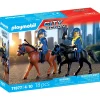 Playmobil 2 policiers cavaliers avec leurs chevaux City action 71877^ La Ville, La Police Et Les Secours