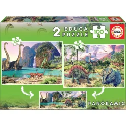 Educa Borras 2 Puzzles 100 Pièces - Monde Des Dinos^ Puzzles De 100 À 499 Pièces