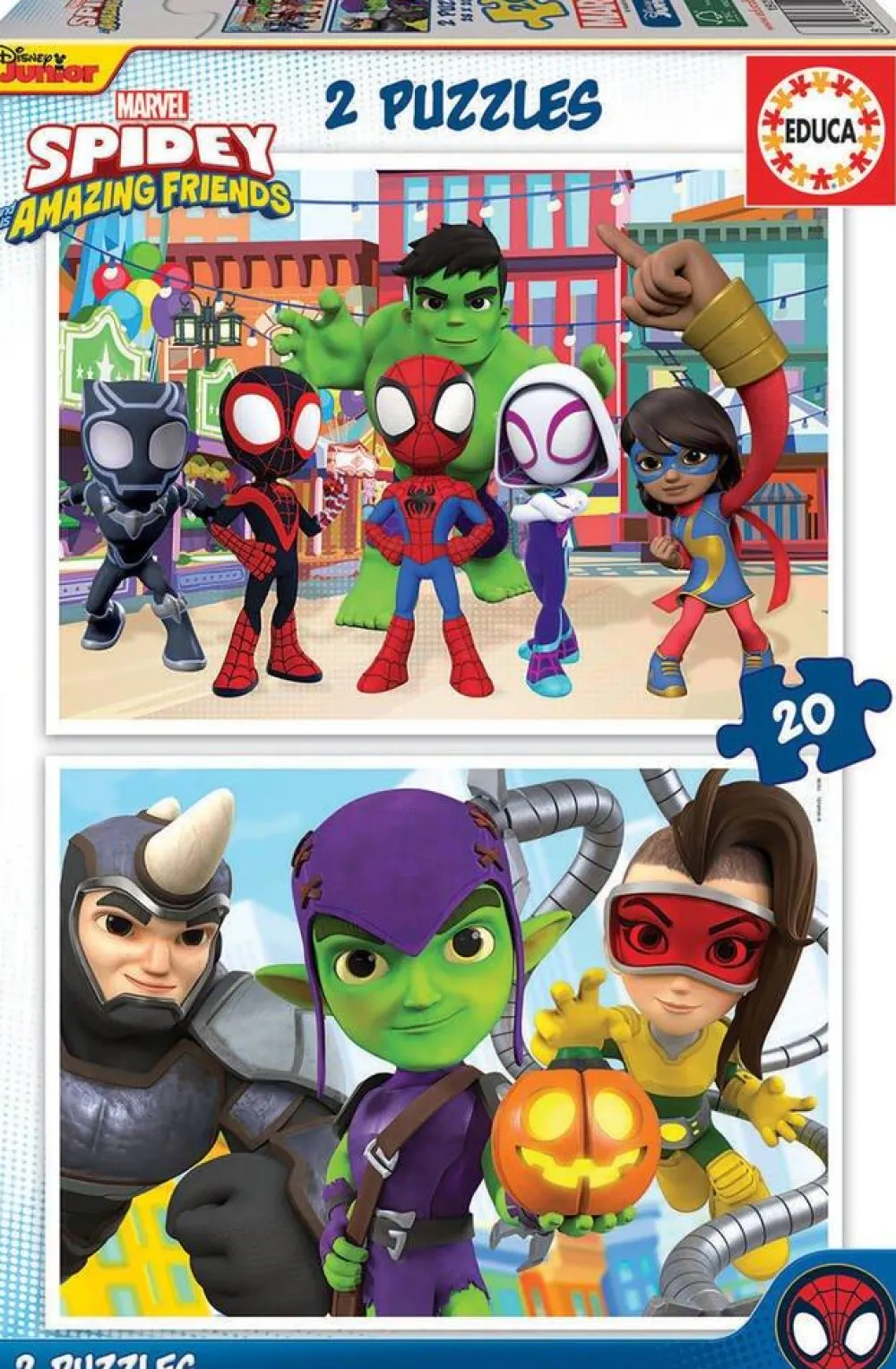 Educa Borras 2 Puzzles De 20 Pièces Disney Spidey Et His Ama^Enfant Puzzles Bébés Et Enfants