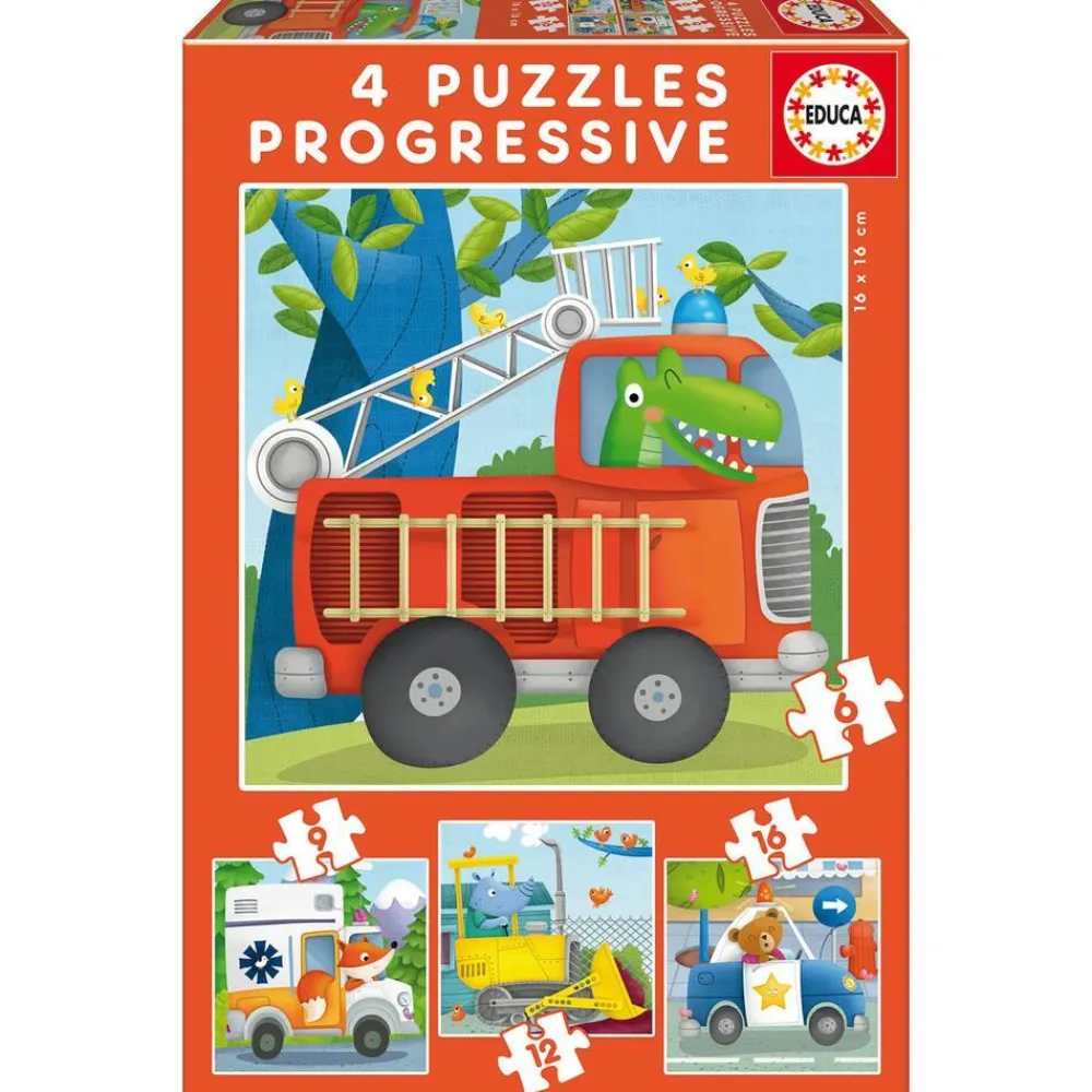 Educa Borras 4 Puzzles Progressifs Patrouille De Sauvetage 6/9/12/16 Pièces^Enfant Puzzles Bébés Et Enfants