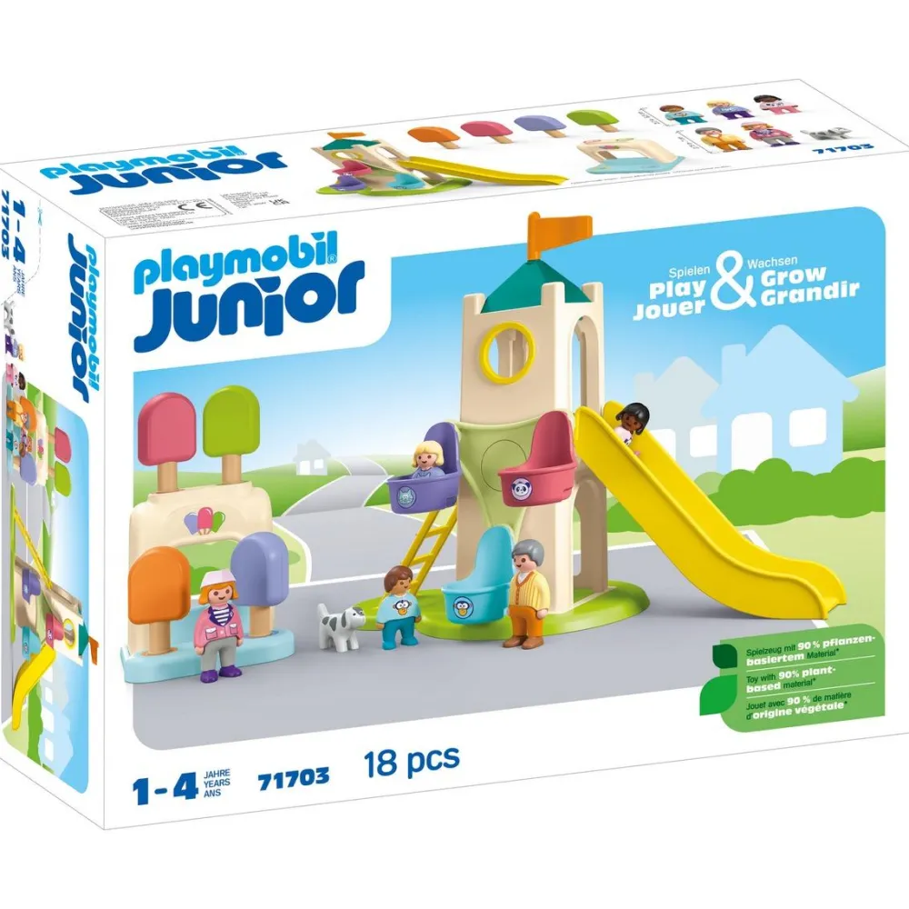 Playmobil Aire de jeu avec toboggan géant Junior 71703^ La Ville, La Police Et Les Secours