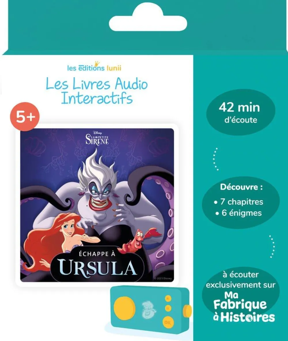 LUNII Album - Livre audio La Petite Sirène échappe à Ursula - Disney Vilains^ Ordinateurs Et Tablettes Éducatives