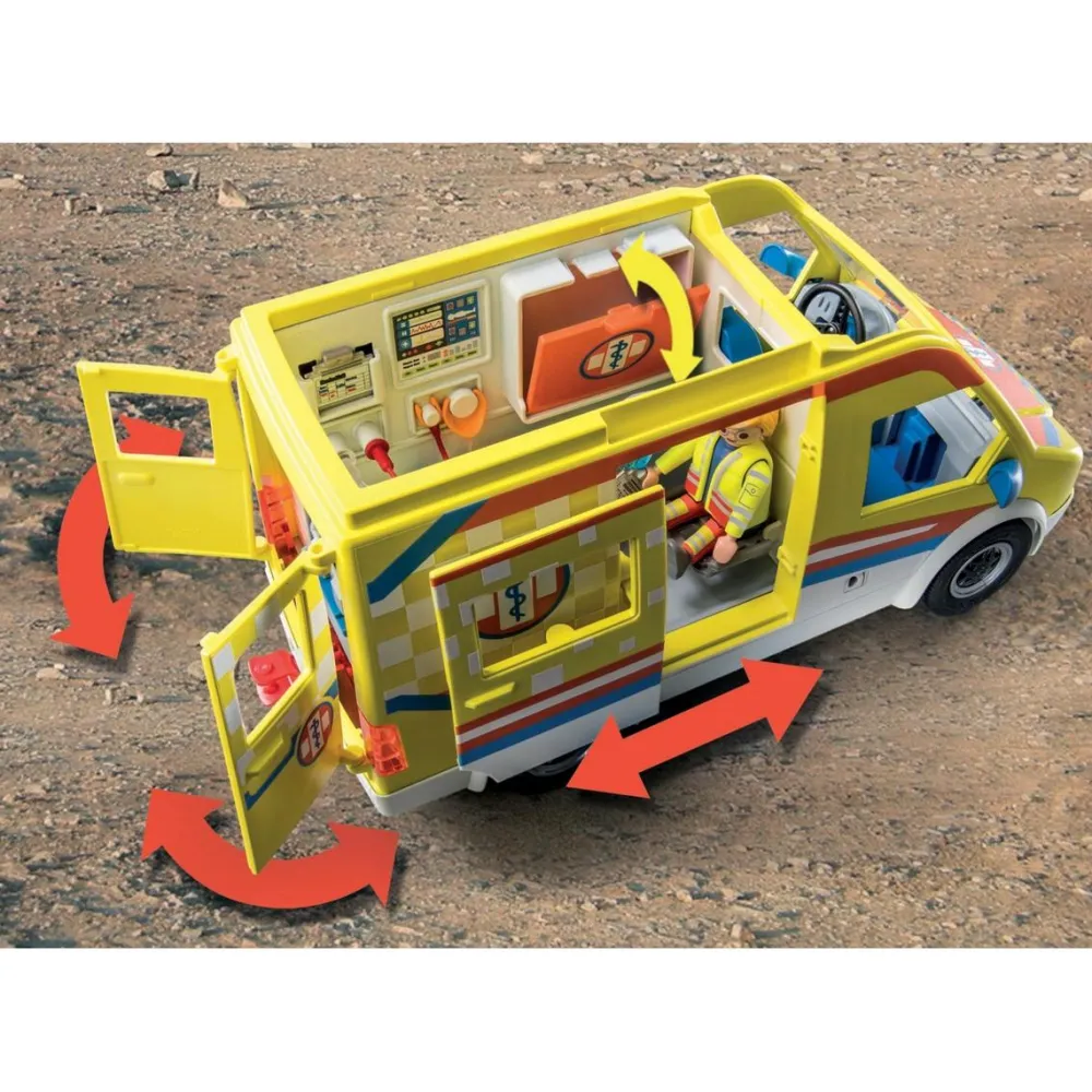 Varta Ambulance avec effets lumineux Playmobil City Life 71202^ La Ville, La Police Et Les Secours