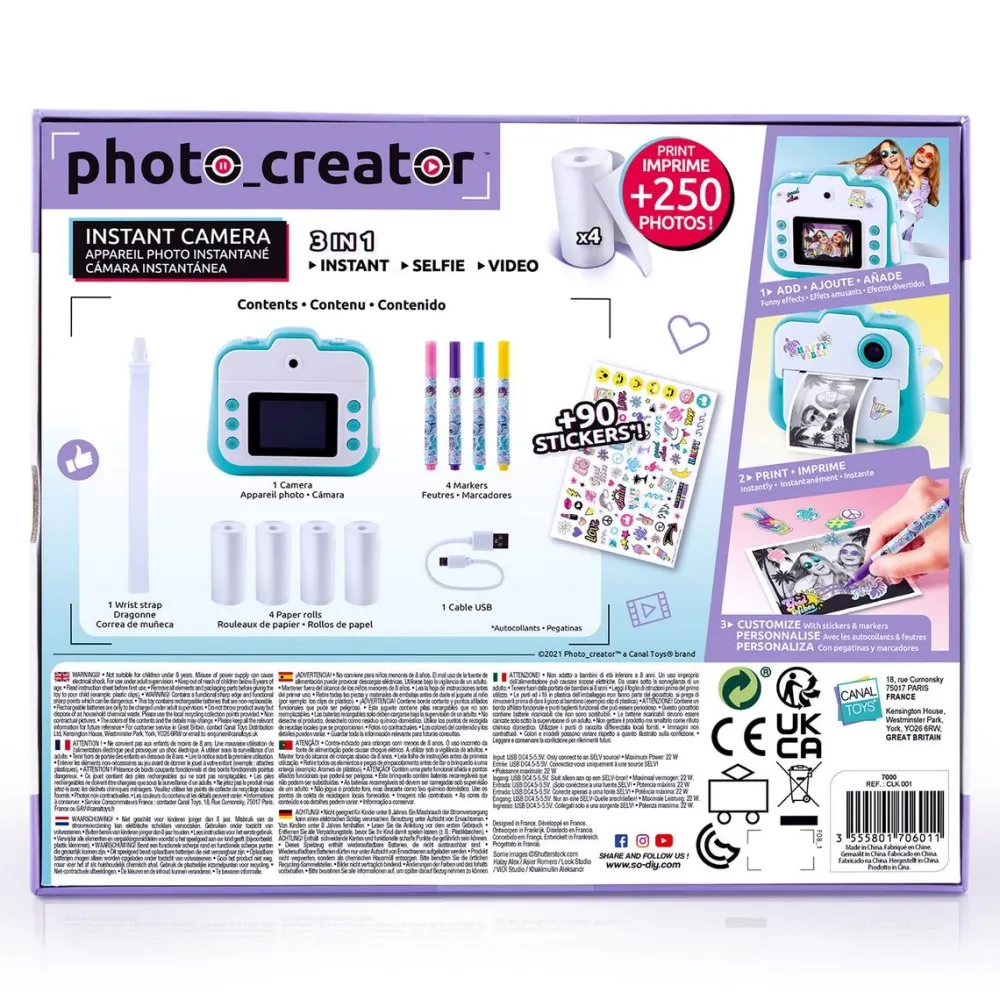 Canal Toys Appareil photo instantané : Photo creator^ Appareils Photos Et Vidéo