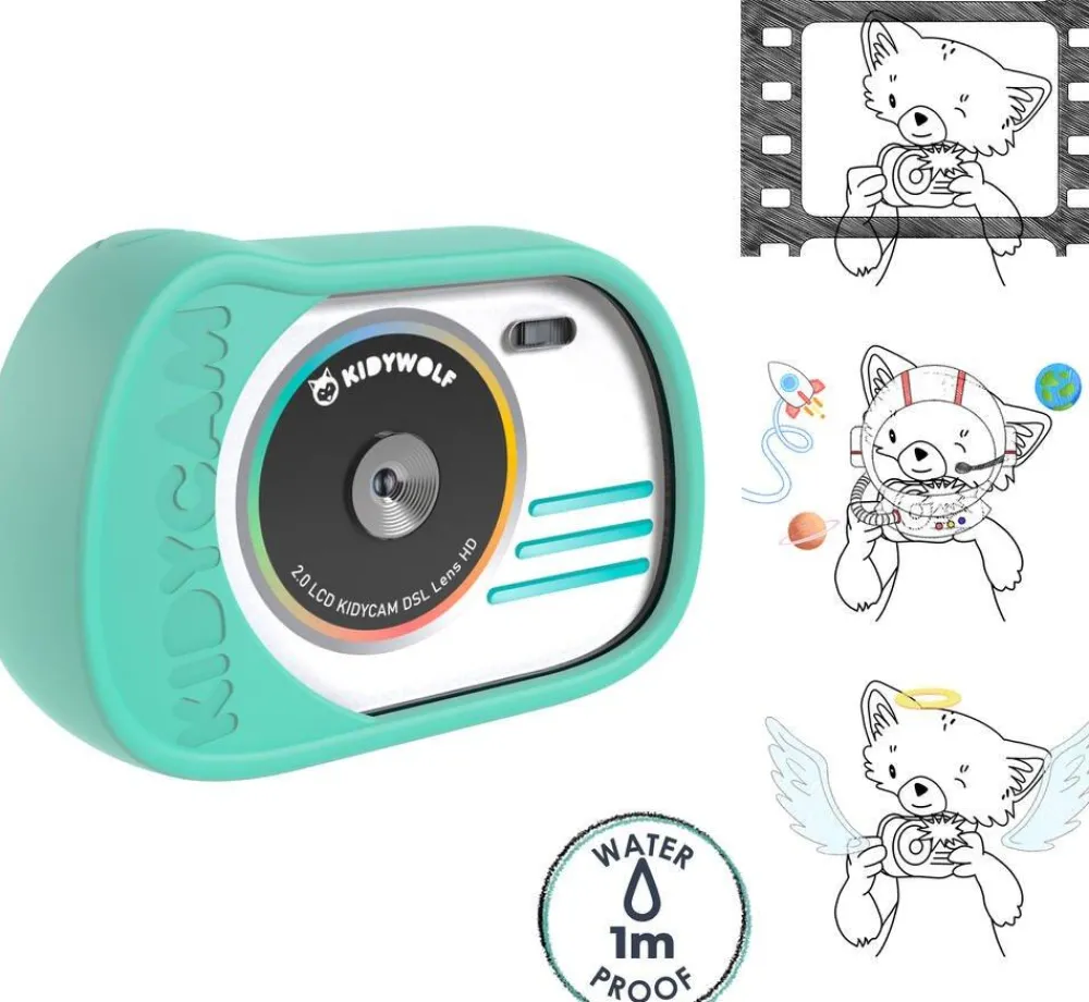 KIDYWOLF Appareil photo étanche turquoise Kidicam^ Appareils Photos Et Vidéo
