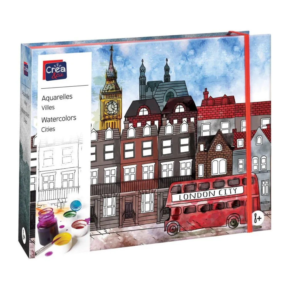 CREA & CIE Aquarelle jolies villes^ Peinture