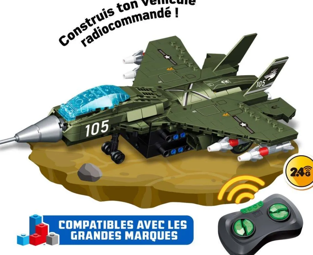 WISE BLOCK Avion de chasse à construire radiocommandé^ Autres Véhicules Radiocommandés