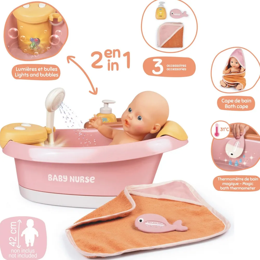 Smoby Baignoire balneo Baby Nurse^ Accessoires De Soin