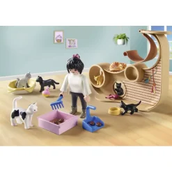 Playmobil Bar à chats avec 6 chats et personnages My Life 71744^ Les Animaux