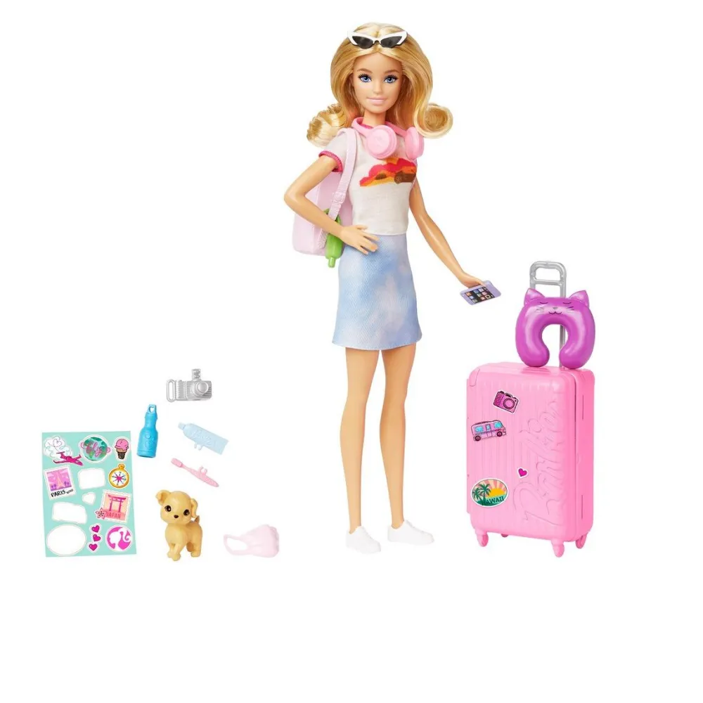 Mattel Barbie - Coffret poupée Malibu en Voyage^ Poupées Mannequins