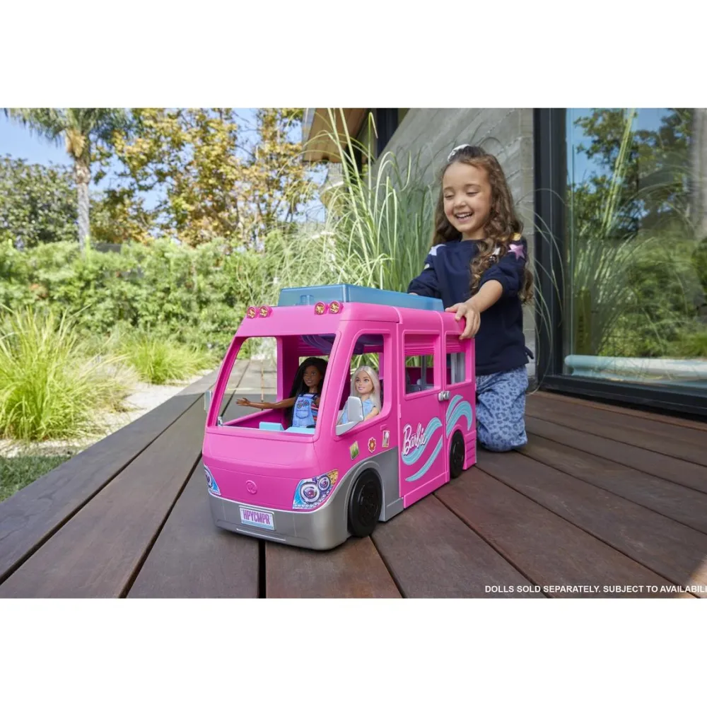 Mattel Barbie - Mega Camping Car Transformable^ Poupées Mannequins|Camions Et Bus