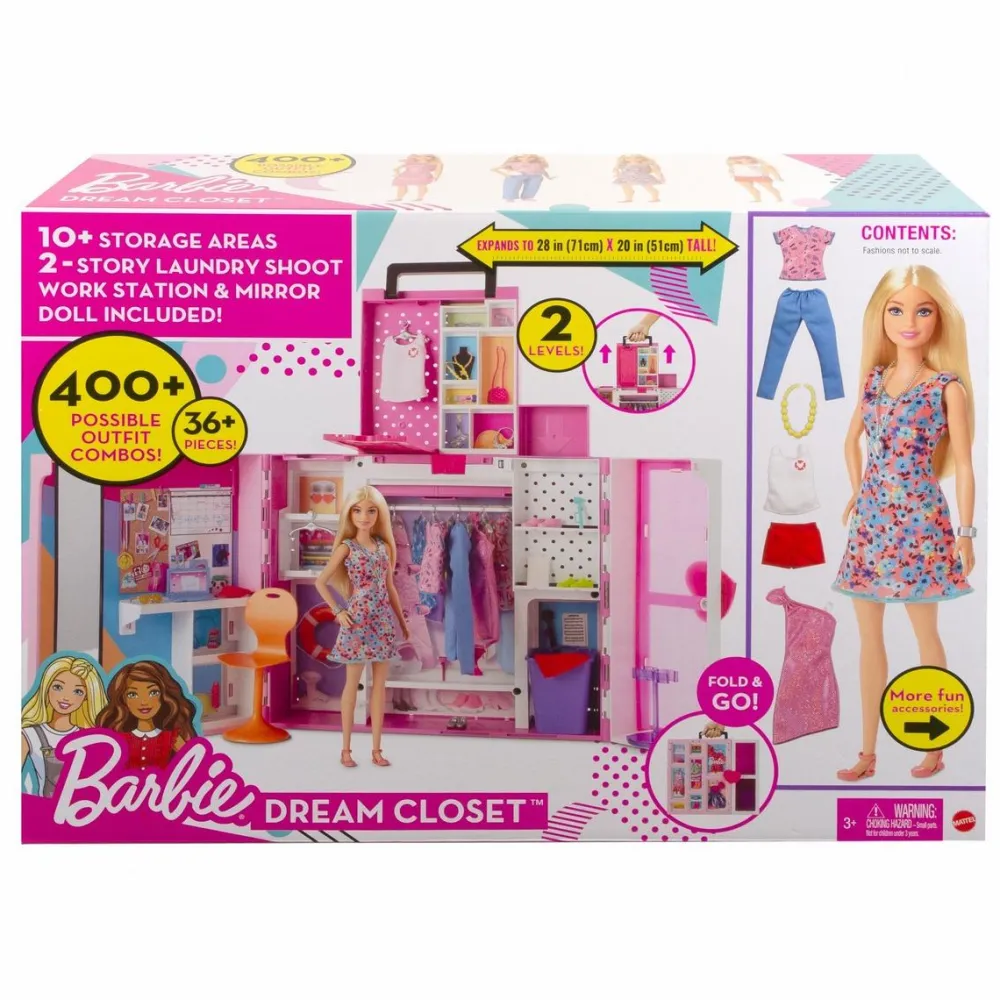 Mattel Barbie : Poupée et coffret dressing deluxe^ Poupées Mannequins