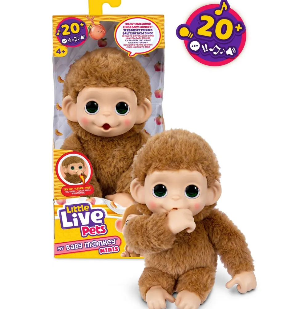 Moose Bébé singe caramel interactif - Little live Pets^ Peluches Électroniques Interactives