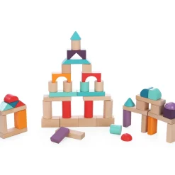 Okou00efa Bloc de construction 50 pièces en bois^ Jeux De Construction En Bois