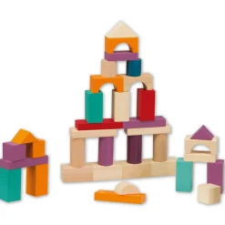 Okou00efa Bloc de construction 50 pièces en bois^ Jeux De Construction En Bois