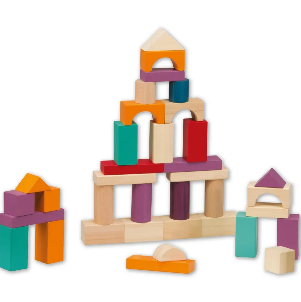 Okou00efa Bloc de construction 50 pièces en bois^ Jeux De Construction En Bois