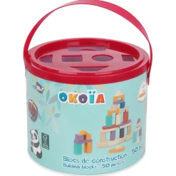 Okou00efa Bloc de construction 50 pièces en bois^ Jeux De Construction En Bois