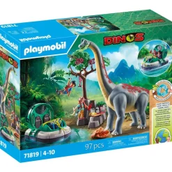Playmobil Brachiosaure, explorateurs, aéroglisseur Dinos 71819^ Les Dinosaures Et La Préhistoire