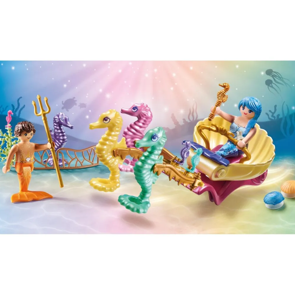 Playmobil Calèche avec sirènes et hippocampes Princess Magic 71500^ Les Princesses Et Fées