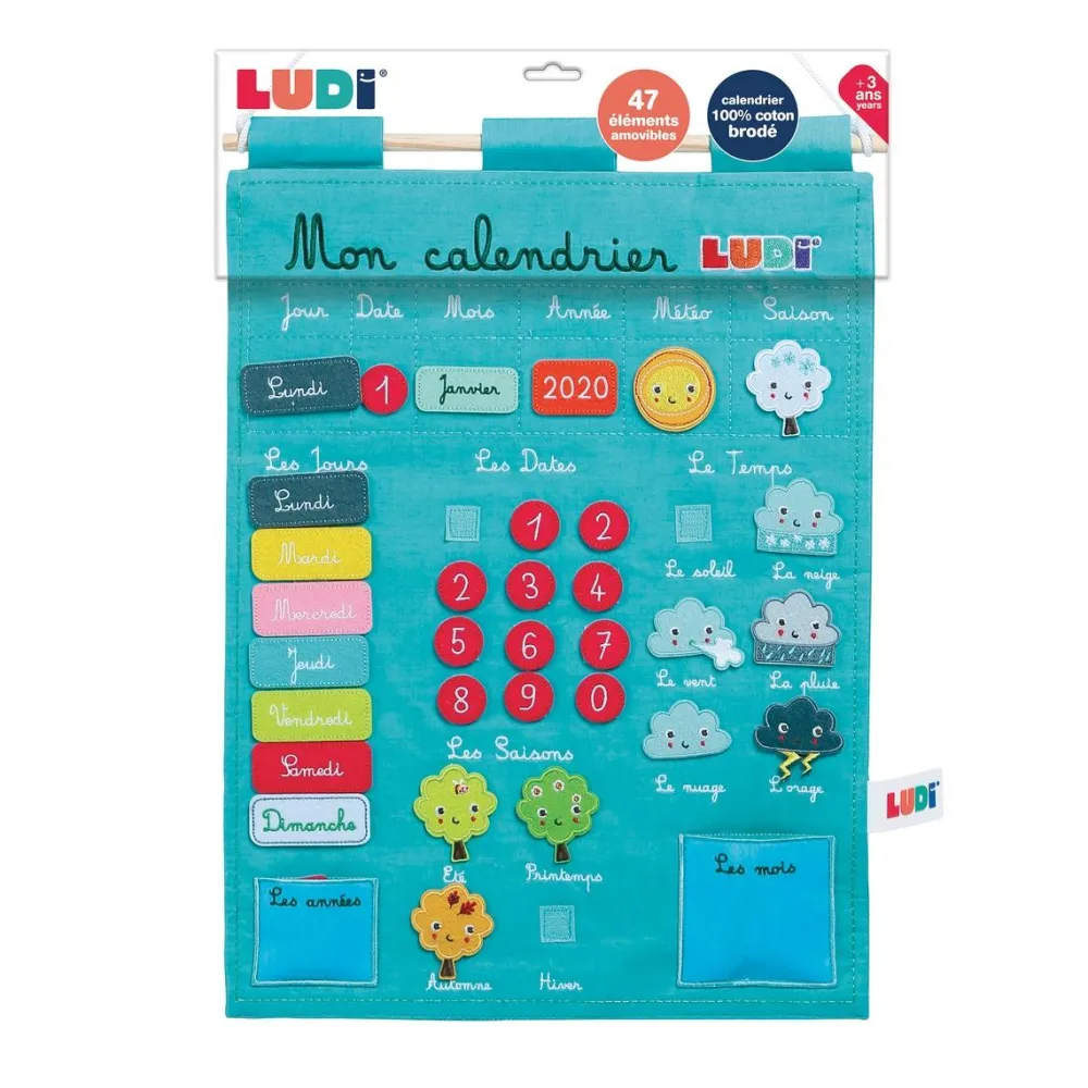 Ludi Calendrier Basic bleu^ Apprentissage Du Temps Et De La Saisonnalité