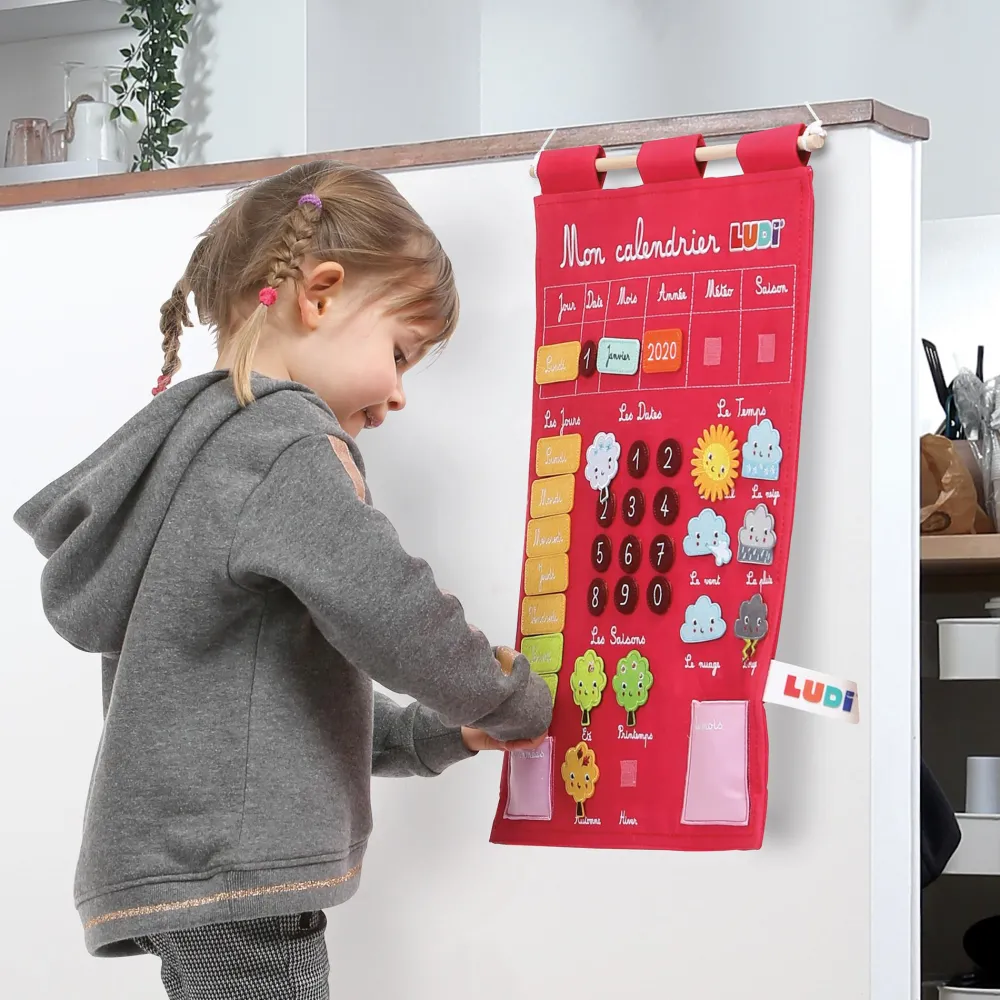 Ludi Calendrier Basic rose^ Apprentissage Du Temps Et De La Saisonnalité