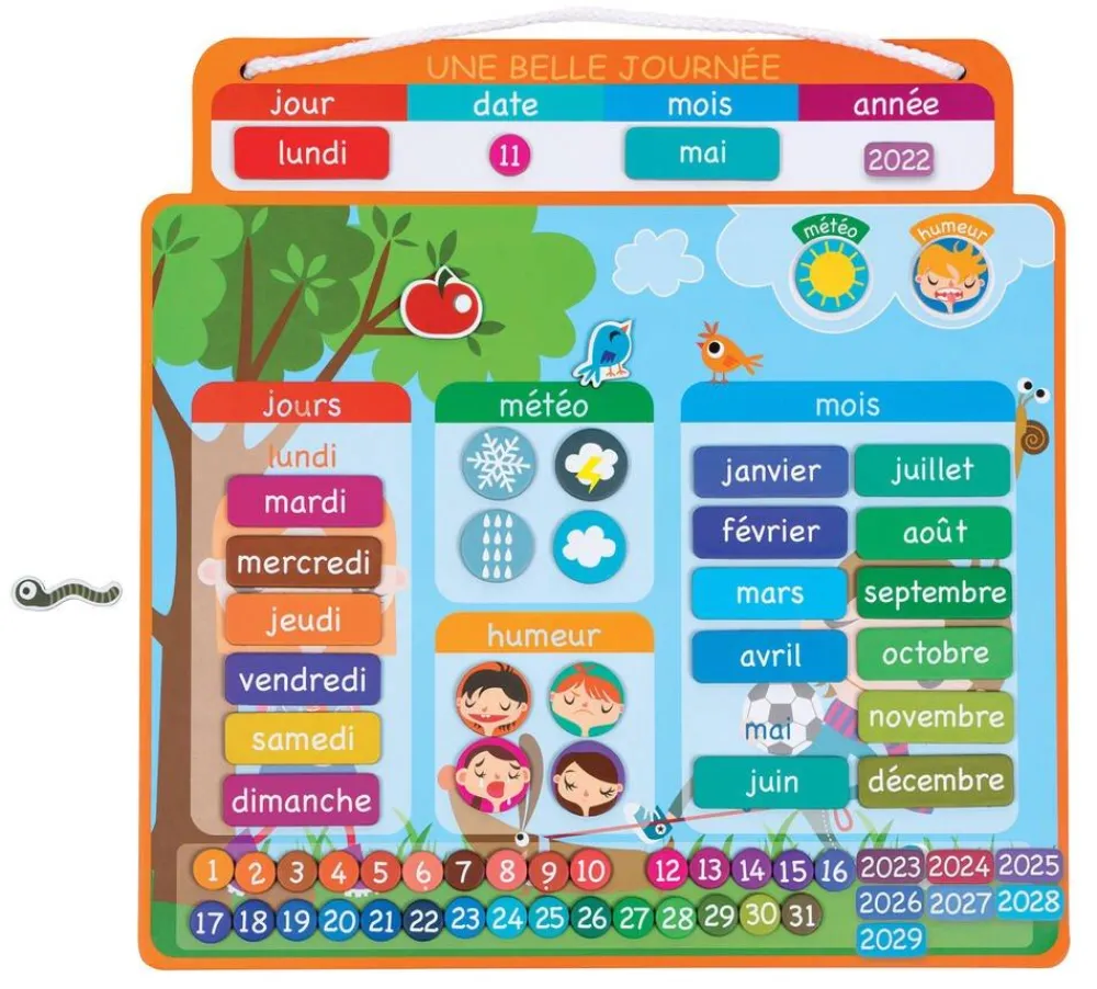Janod Calendrier magnétique^ Apprentissage Du Temps Et De La Saisonnalité