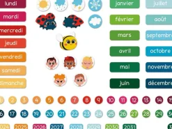 Janod Calendrier magnétique apprentissage du temps et de l'heure^ Apprentissage Du Temps Et De La Saisonnalité