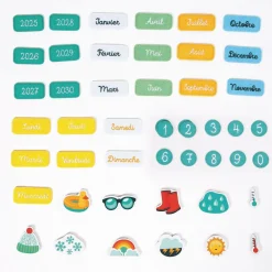 Ludi Calendrier mural turquoise^ Apprentissage Du Temps Et De La Saisonnalité
