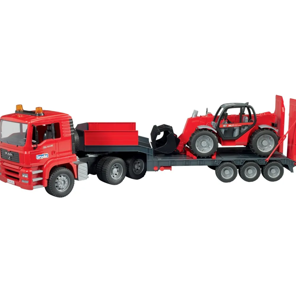 Bruder Camion de transport Man Tga avec engin Manitou MLT 633^ Véhicules Agricoles Et De Chantier