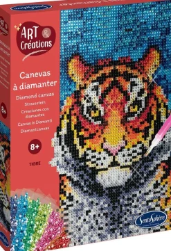 Sentosphu00e8re Caneva à diamanter tigre - Art et Créations^ Sables, Paillettes Et Mosaïques
