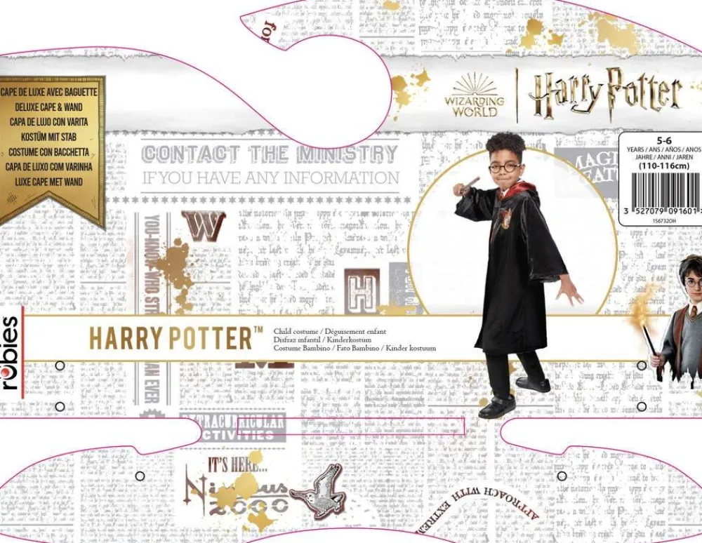 Rubies Cape Luxe et baguette Harry Potter - Taille 5-6 ans^ Déguisements Personnages