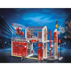 Varta Caserne pompier et hélicoptère Playmobil City Action 9462^ La Ville, La Police Et Les Secours