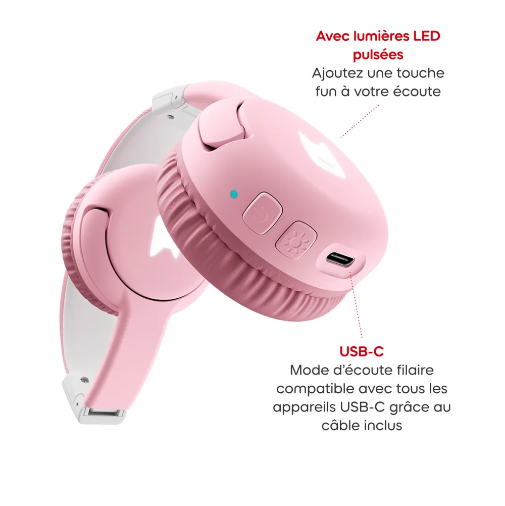 tonies Casque Bluetooth Rose fleur^ Karaoké, Lecteurs Cd Et Mp3 Et Casques
