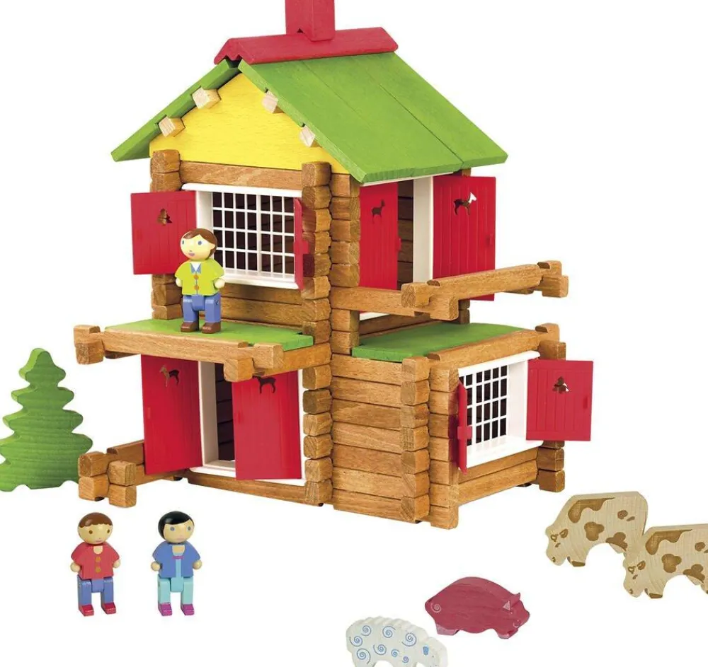 Jeujura Chalet En Bois , 135 Pièces 5 Ans^ Jeux De Construction En Bois