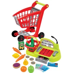 Ecoiffier Chariot de supermarché pour enfants, caisse enregistreuse et accessoires^ Jeux De Marchands