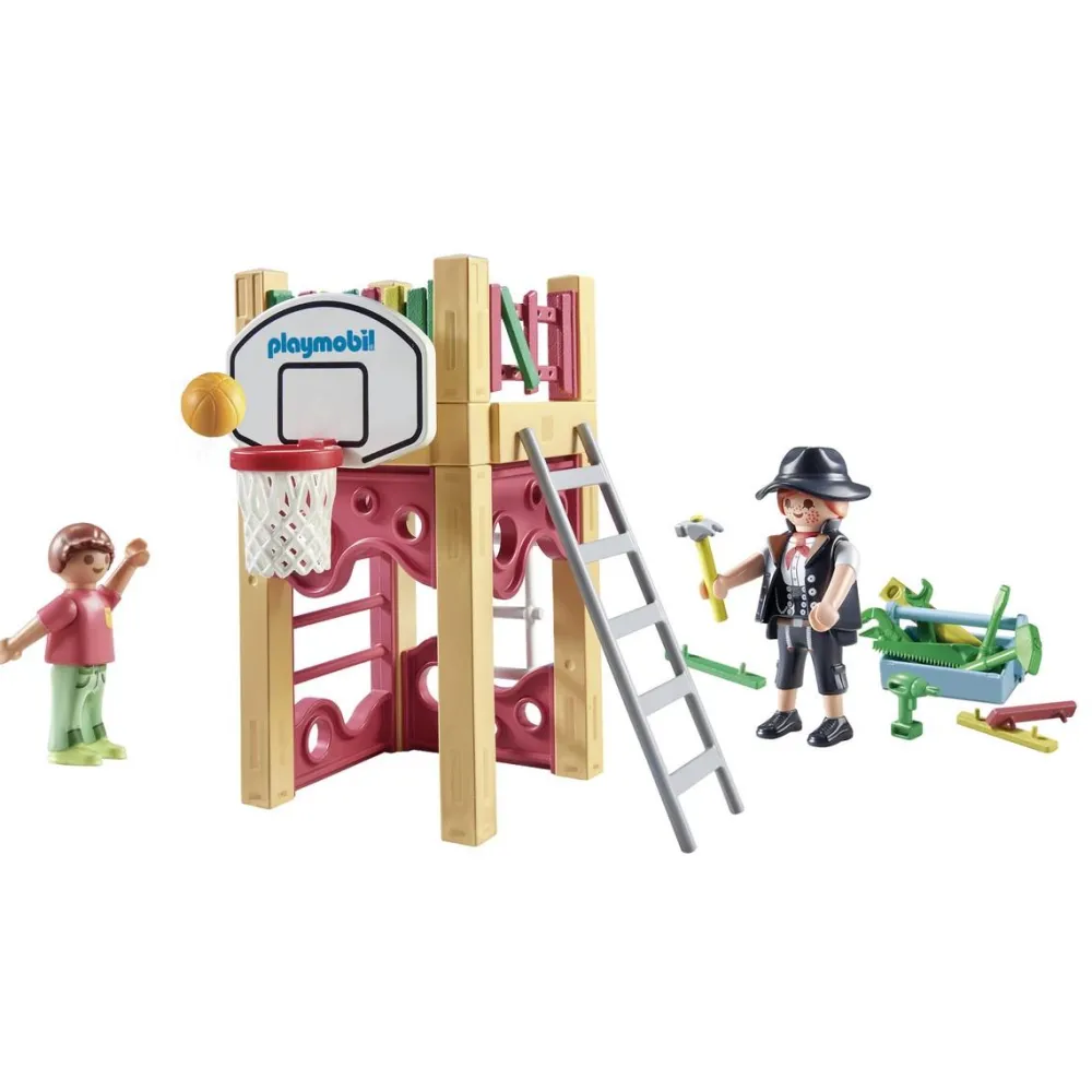 Playmobil Charpentier avec tourelle de jeu My life 71475^ La Ville, La Police Et Les Secours