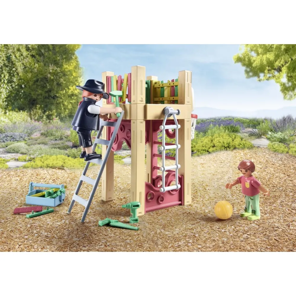Playmobil Charpentier avec tourelle de jeu My life 71475^ La Ville, La Police Et Les Secours