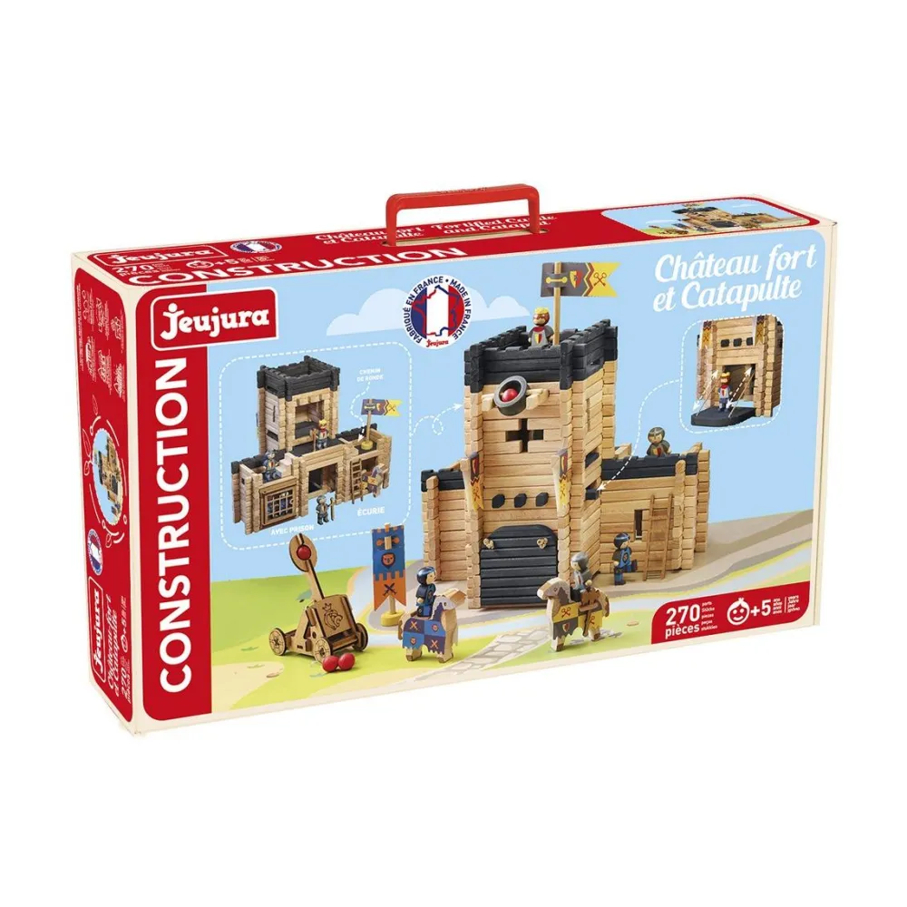 Jeujura Chateau fort et catapulte^ Jeux De Construction En Bois
