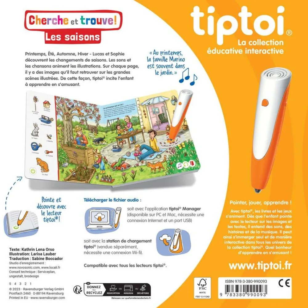 Ravensburger Cherche et trouve Tip Toi - Les saisons^ Apprentissage Du Temps Et De La Saisonnalité