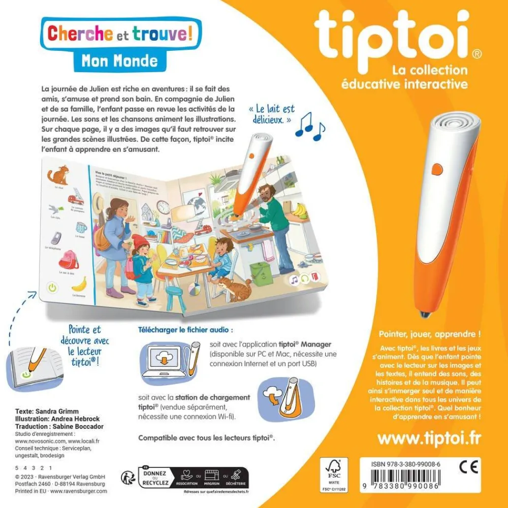 Ravensburger Cherche et trouve Tip Toi - Mon monde^ Stylos Interactifs