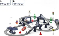 TEAM City Circuit De Train Avec Lumières Et Sons - 104 Pièces^ Jeux De Trains, Circuits Et Accessoires