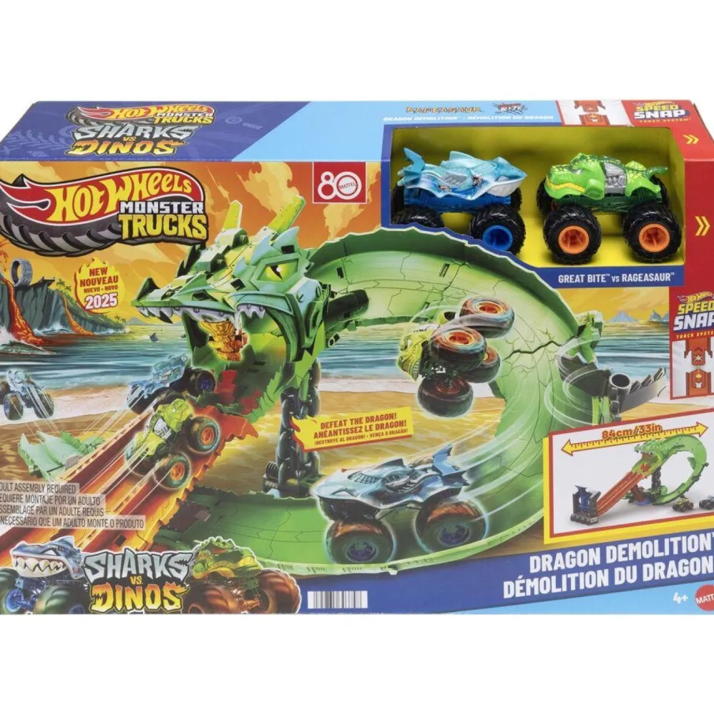 Mattel Circuit démolition du dragon - Hot Wheels Monster Truck^ Circuits Et Pistes