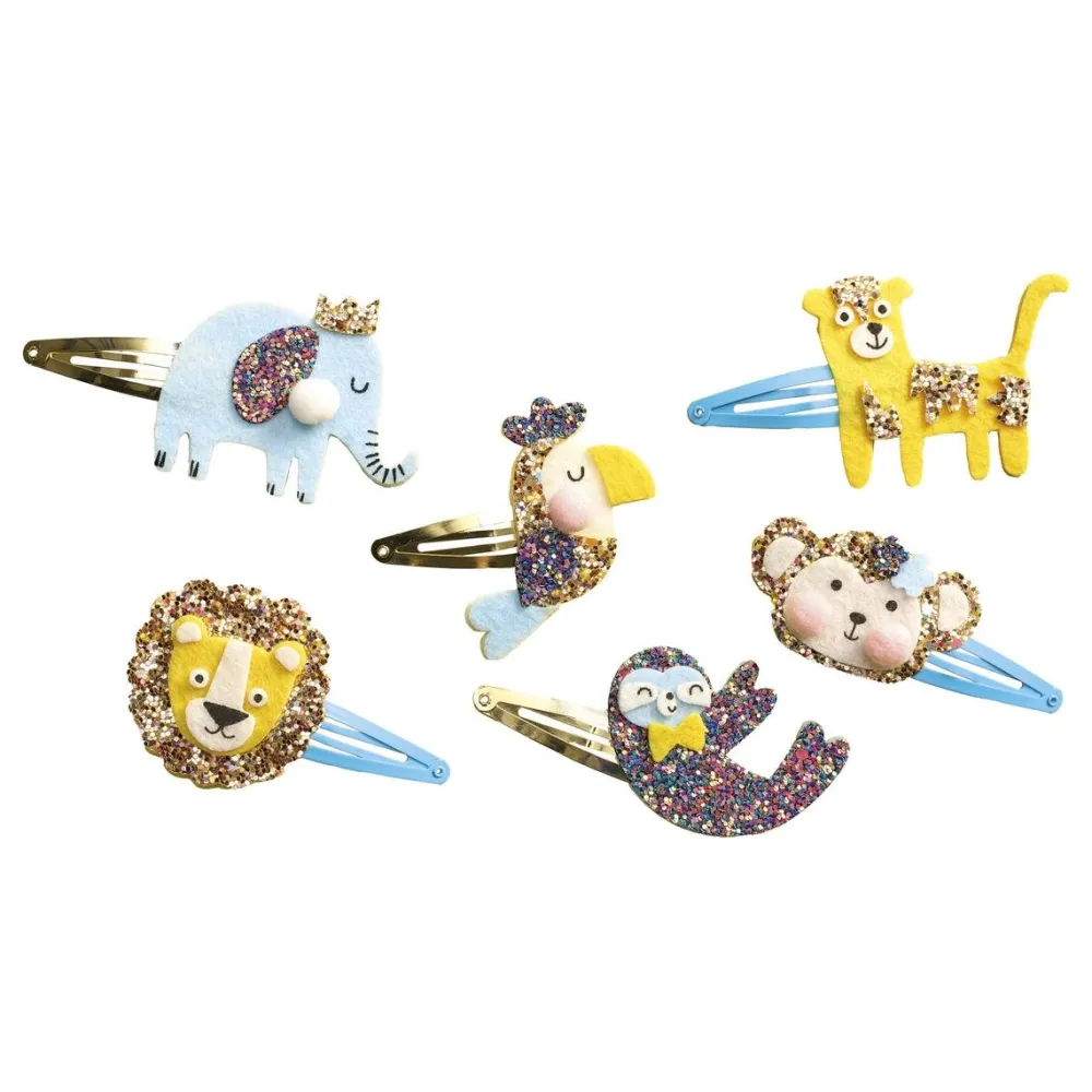 Janod Coffret 6 barrettes pailletées à créer Animaux exotiques^ Perles, Bijoux Et Perles À Repasser