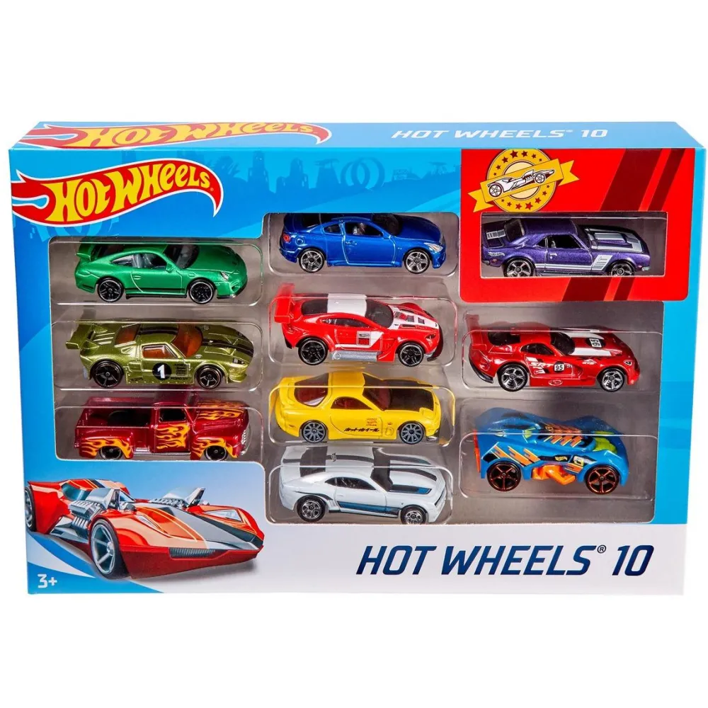 Mattel Coffret 10 petites voitures Hot Wheels^ Petites Voitures