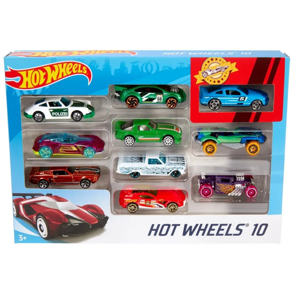 Mattel Coffret 10 petites voitures Hot Wheels^ Petites Voitures