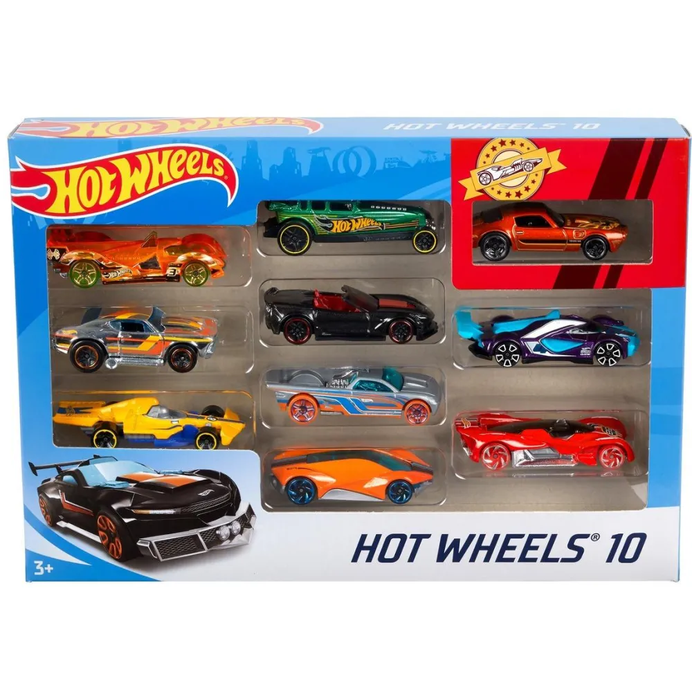 Mattel Coffret 10 petites voitures Hot Wheels^ Petites Voitures