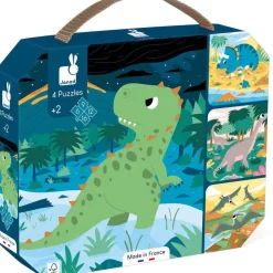 Janod Coffret 4 puzzles Dinosaures^Enfant Puzzles Bébés Et Enfants