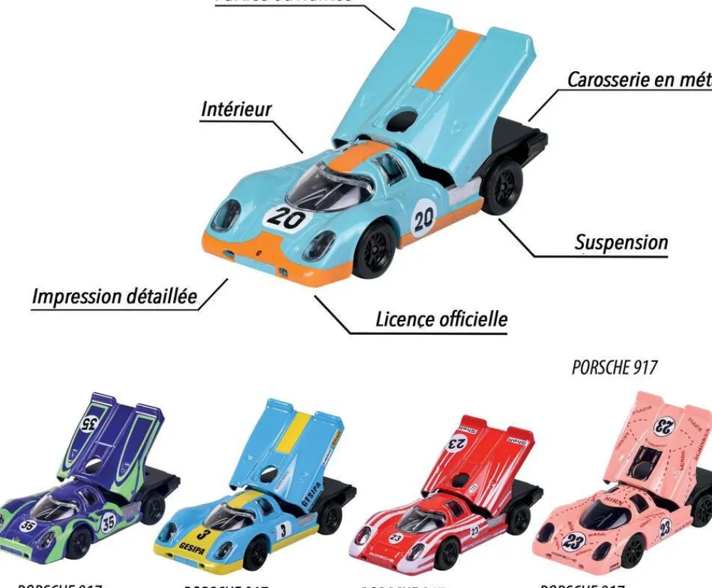 Majorette Coffret 5 véhicules Porsche 917^ Petites Voitures