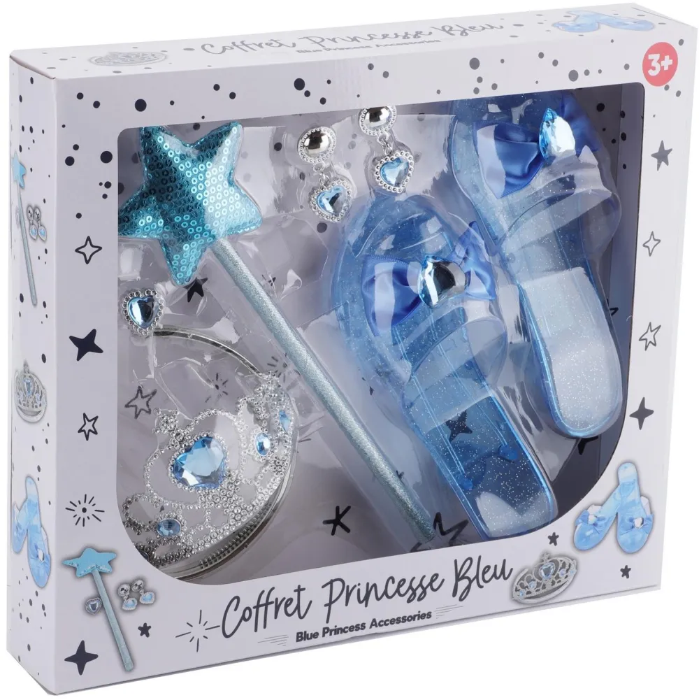 Varta Coffret accessoire Princesse bleu^ Chaussures, Gants, Diadèmes Et Baguettes